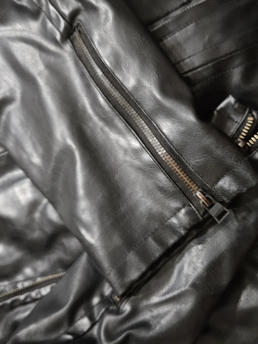 Levis Black Faux Leather Zip Jacket